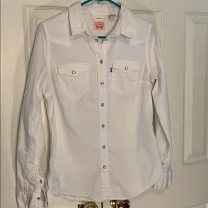 Levi’s Western Style White Tailored Shirt Size M